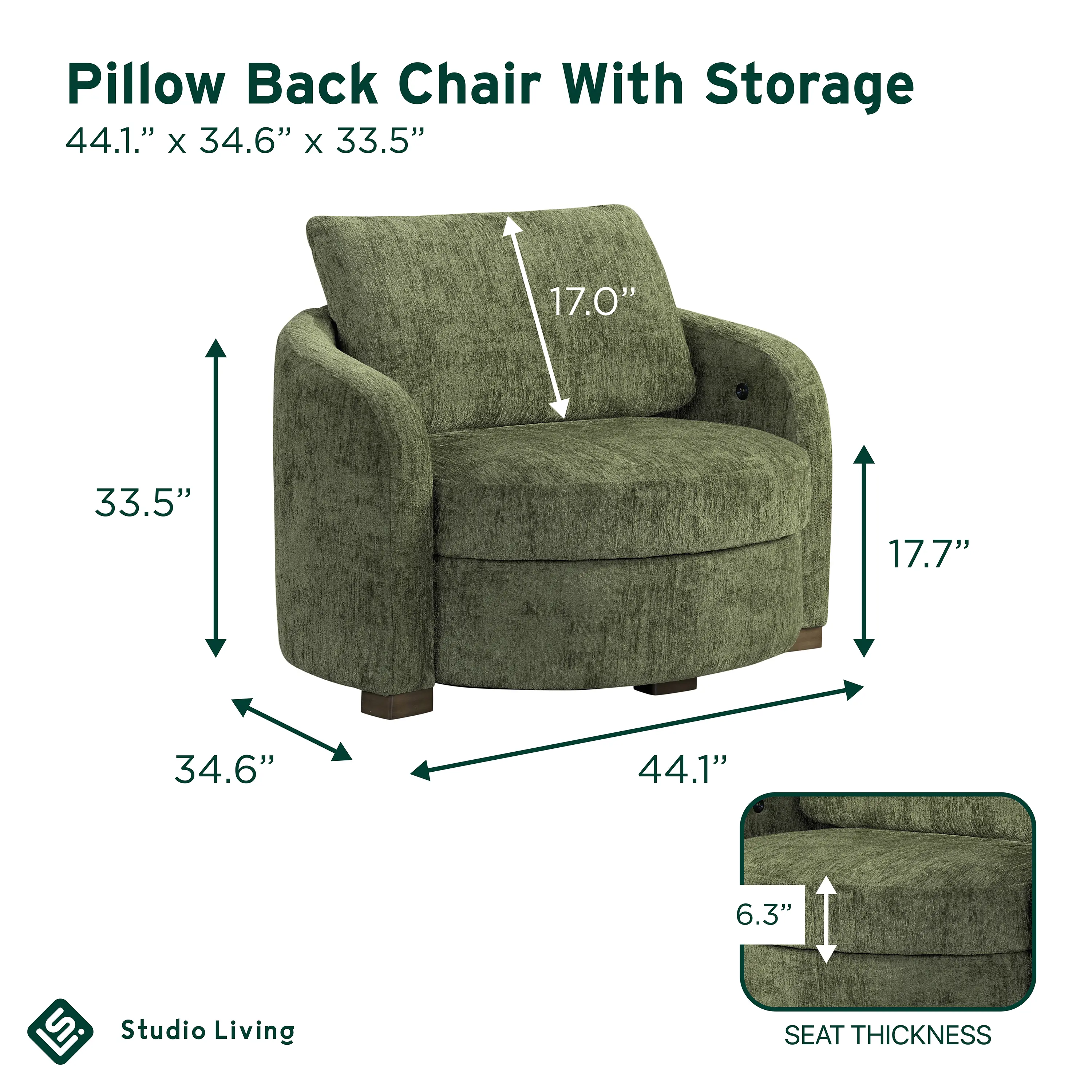 171A038OLV Chatsworth Olive Boucle Storage Accent Chair-20
