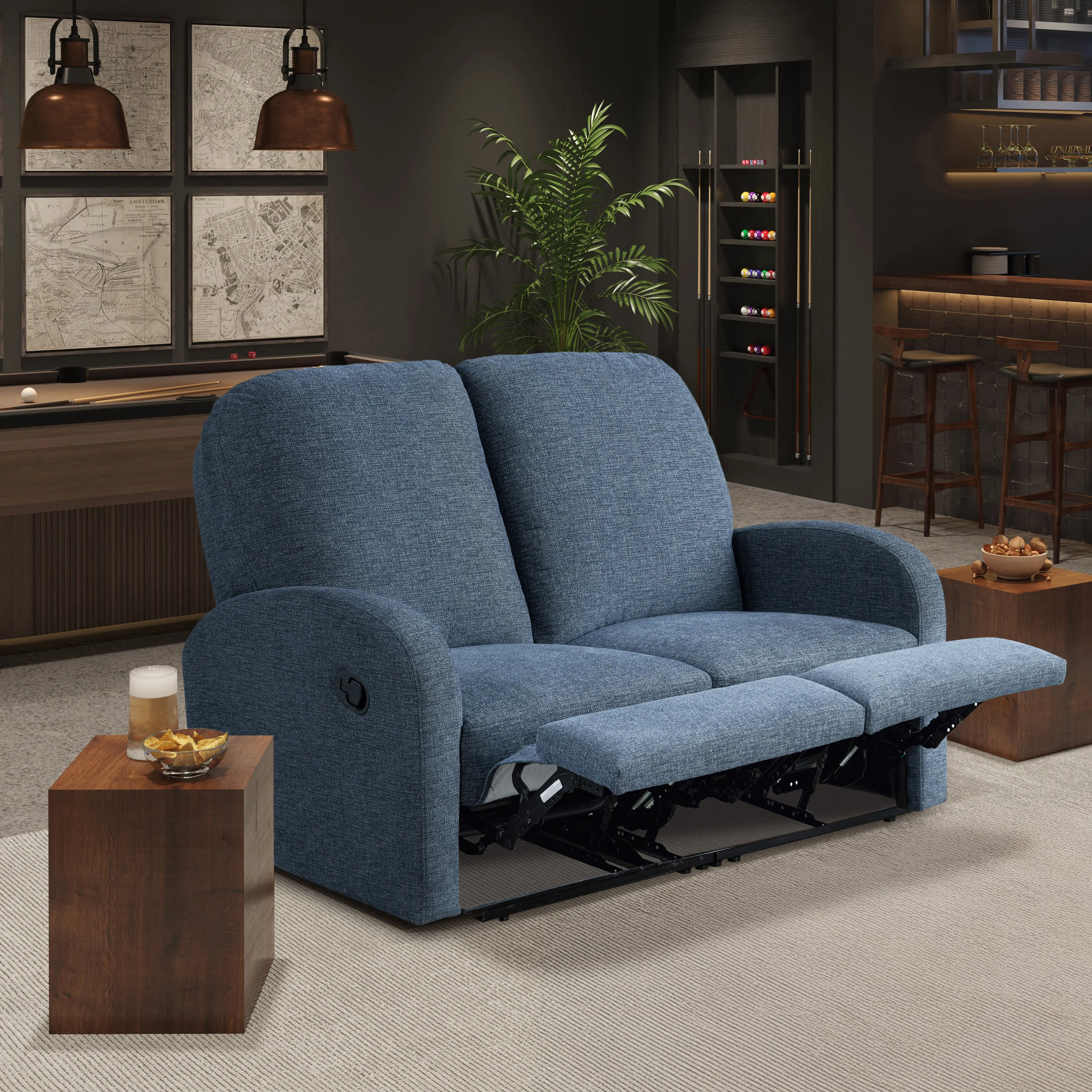 232A011BLU-SET Sabrina Blue Loveseat Recliner-2