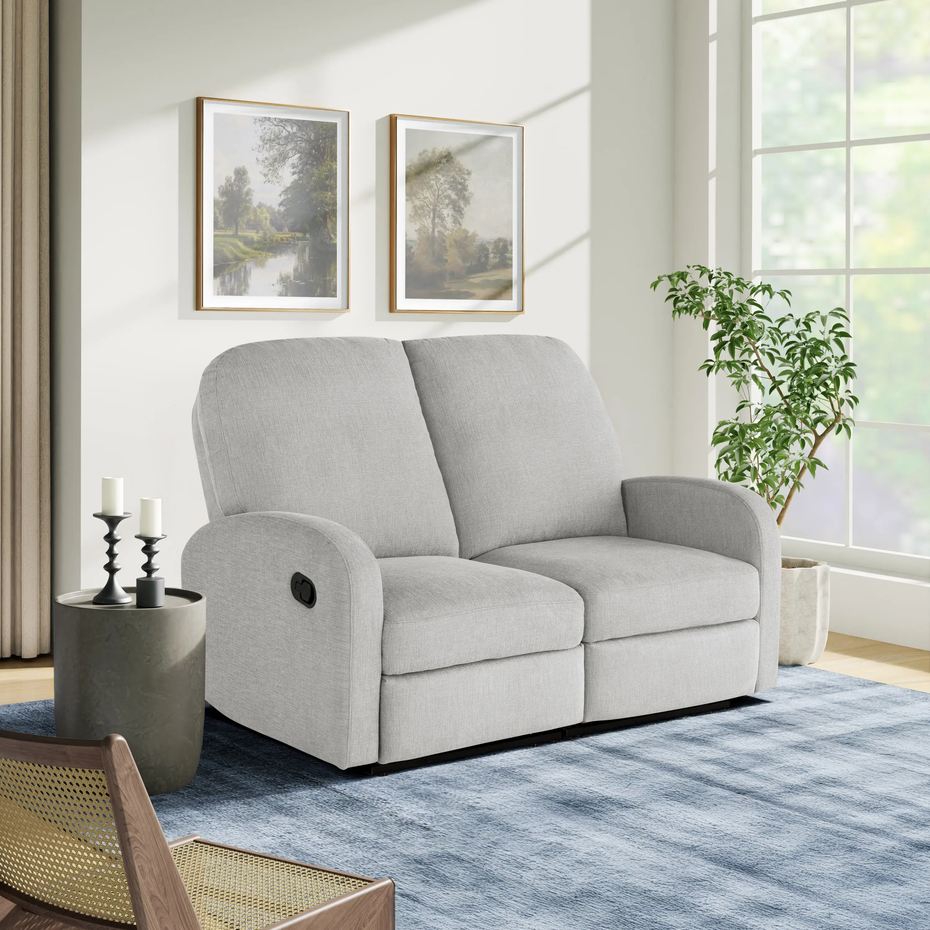 232A011LTG-SET Sabrina Light Gray Loveseat Recliner-1