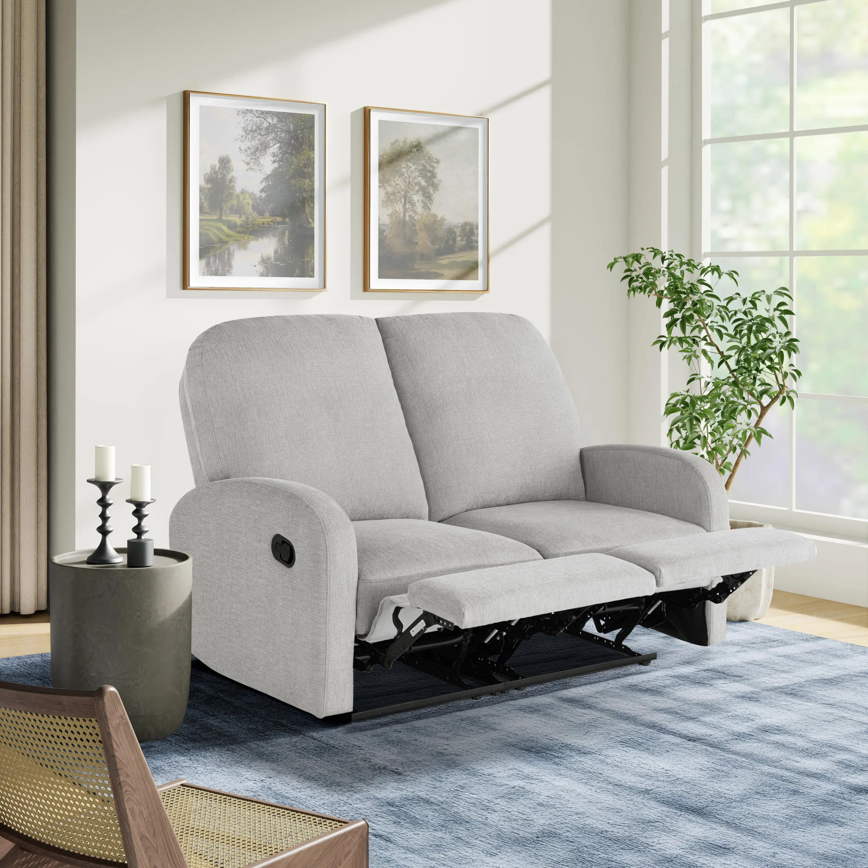 232A011LTG-SET Sabrina Light Gray Loveseat Recliner-2