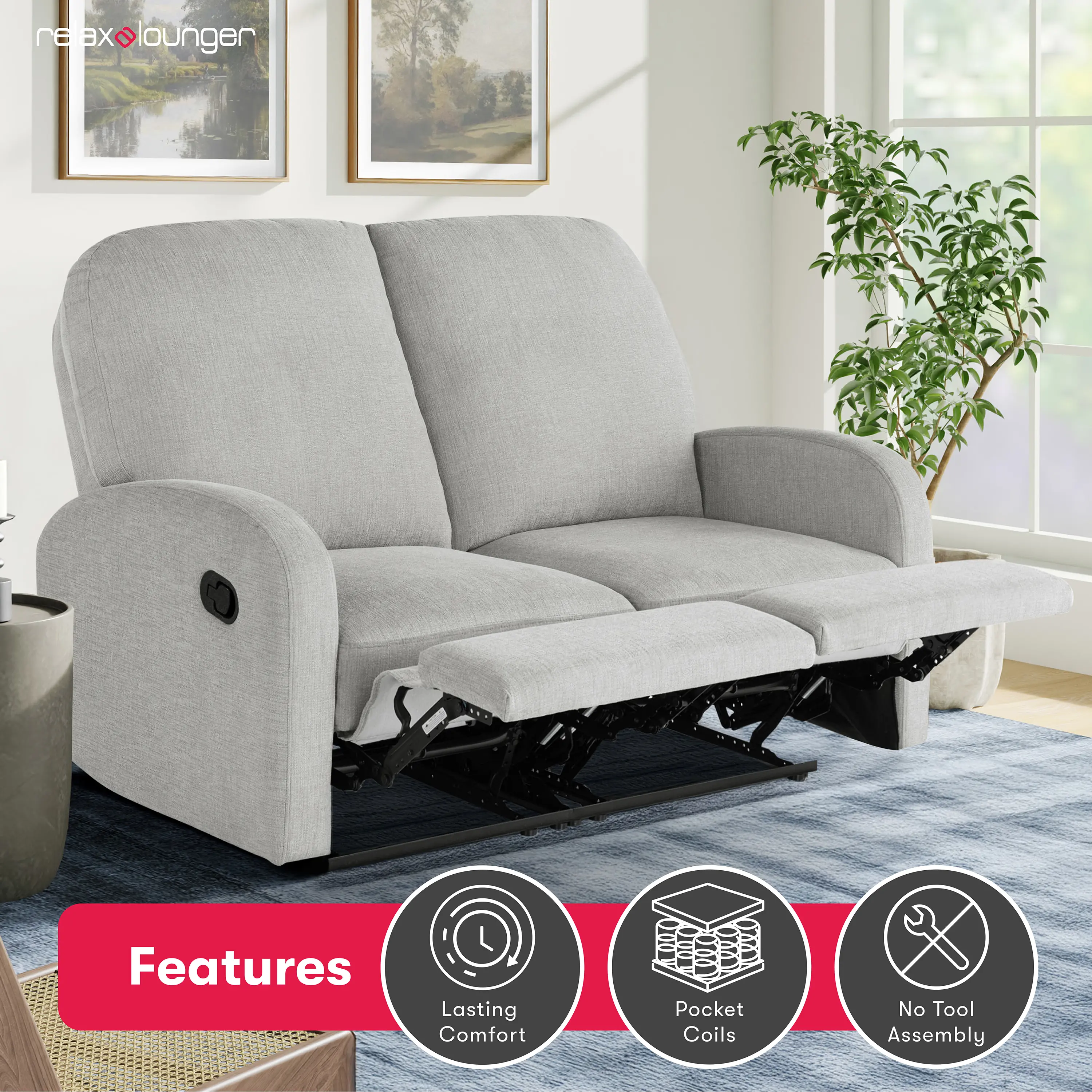 232A011LTG-SET Sabrina Light Gray Loveseat Recliner-3
