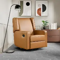 231A009CAR Collins Camel Brown Swivel Rocker Recliner