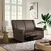 232A009BRN-SET Collins Brown Faux Leather Loveseat Recliner
