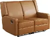 232A009CAR-SET Collins Camel Faux Leather Loveseat Recliner