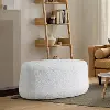 510A017WHI Jackie White Boucle Oval Ottoman