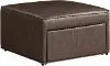 510A016BRN Mattie Chestnut Brown Faux Leather Storage Ottoman