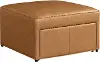 510A016CAR Mattie Carmel Brown Faux Leather Storage Ottoman