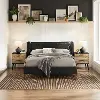 31QA008BLK-SET Hanna Black Upholstered Wingback Queen Bed