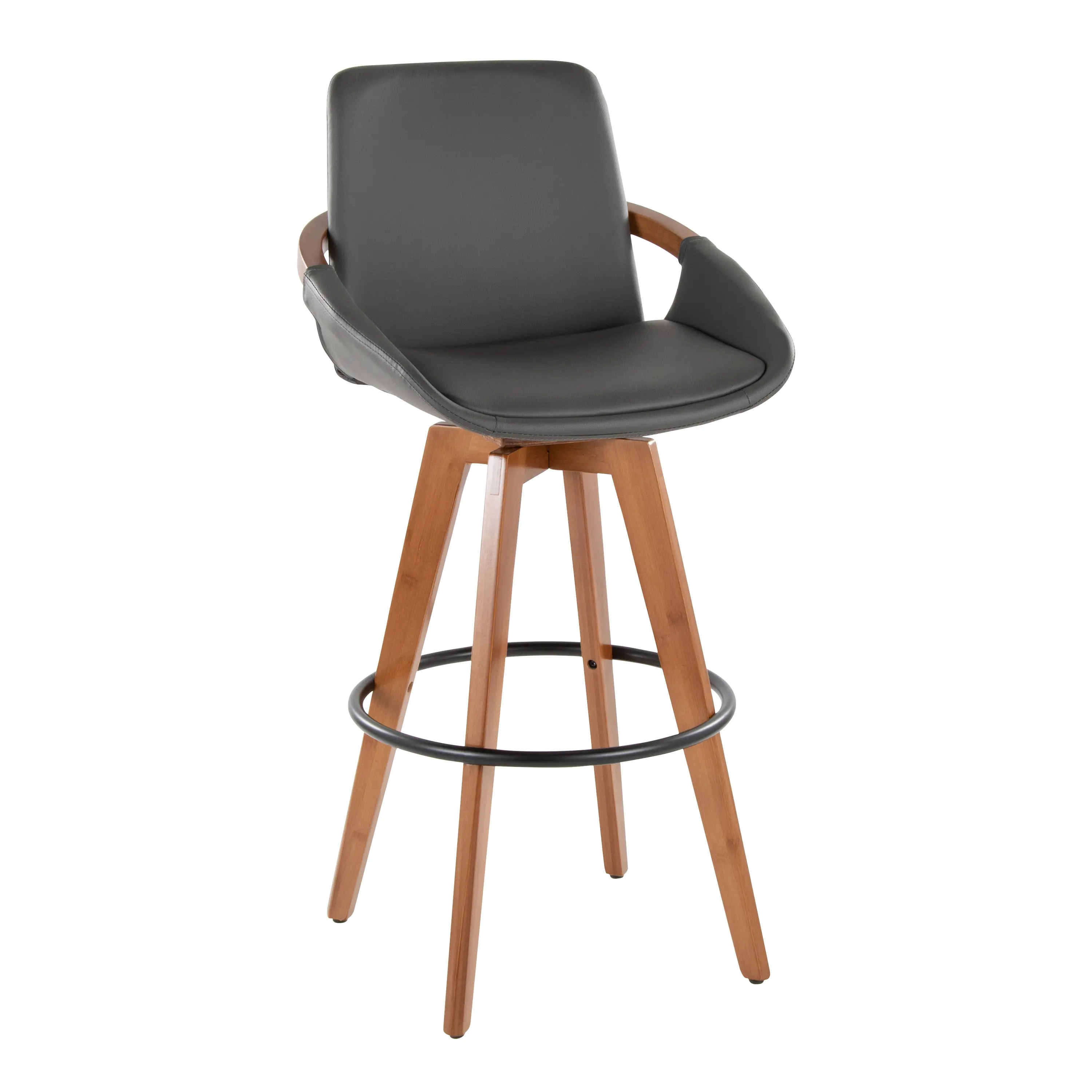 B30-COSMOPU WLDGY Cosmo Gray and Walnut 29  Barstool-1