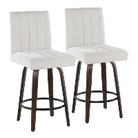 B26-HANKFB-GRTZQ2 BNLGY2 Hank 26  Light Gray and Walnut Swivel Counter Stools - Set of 2