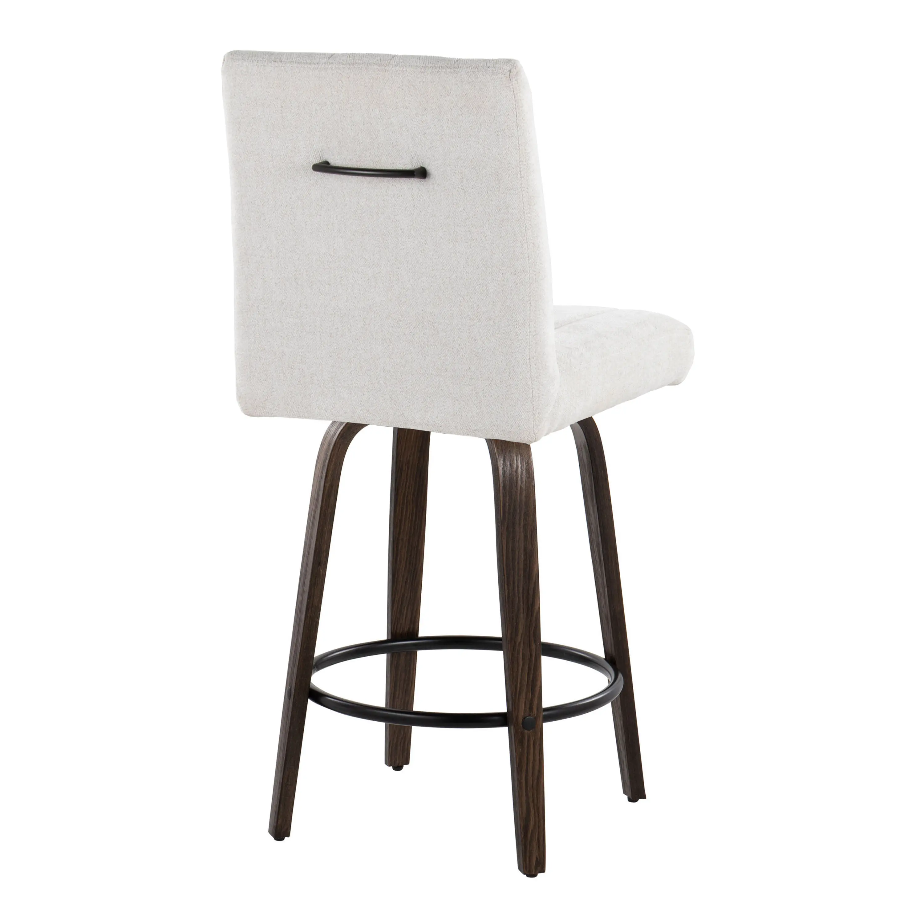B26-HANKFB-GRTZQ2 BNLGY2 Hank 26  Light Gray and Walnut Swivel Counter Stools - Set of 2-6
