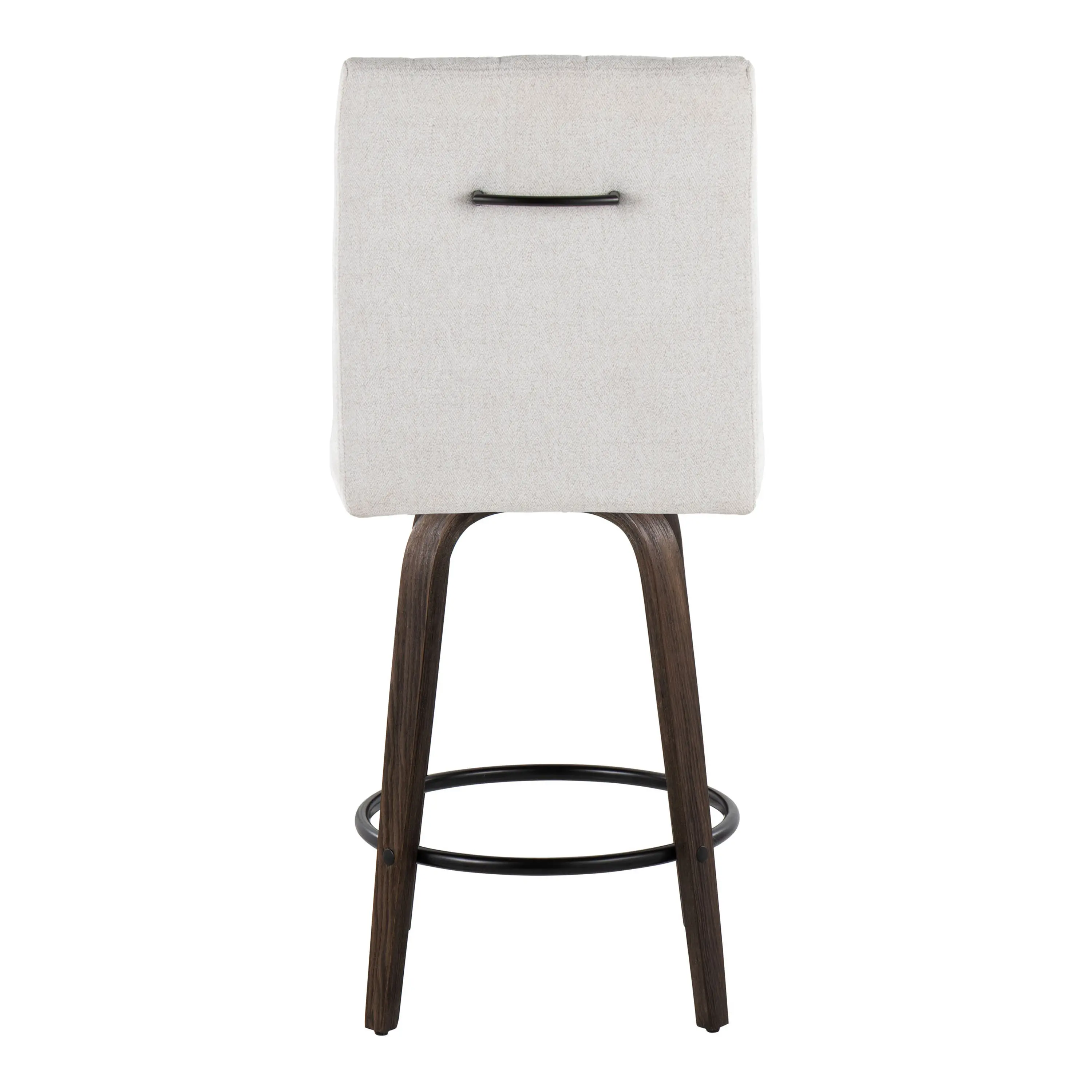 B26-HANKFB-GRTZQ2 BNLGY2 Hank 26  Light Gray and Walnut Swivel Counter Stools - Set of 2-7