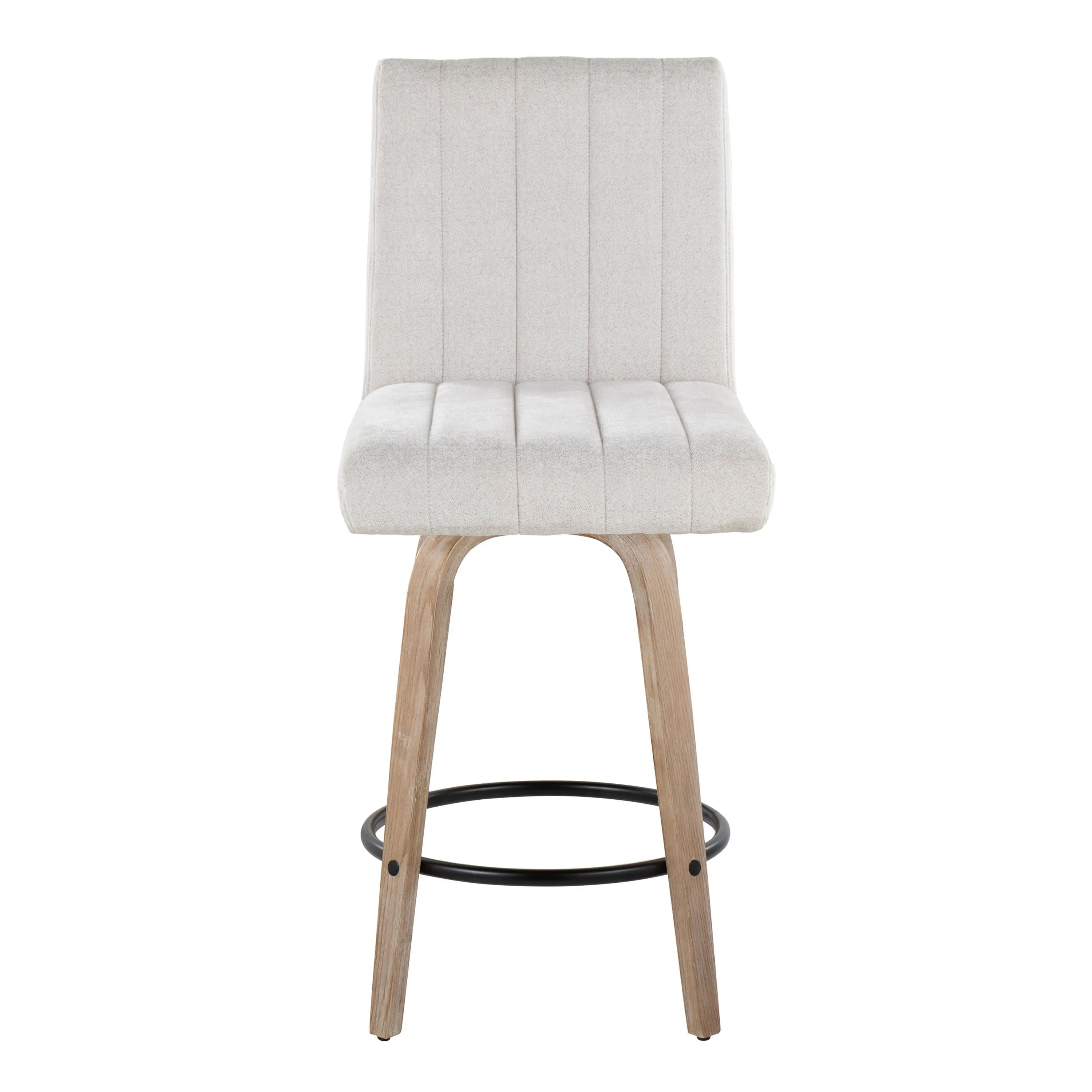 B26-HANKFB-GRTZQ2 WWLGY2 Hank 26  Light Gray and Whitewashed Swivel Counter Stools - Set of 2-3