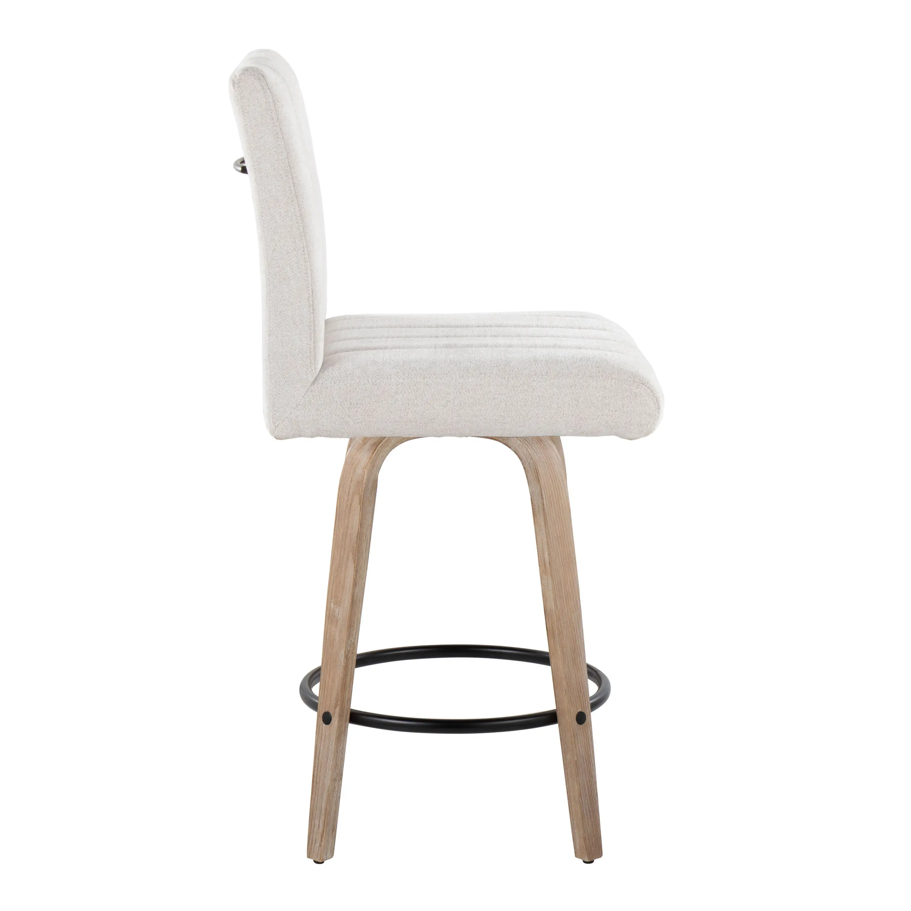 B26-HANKFB-GRTZQ2 WWLGY2 Hank 26  Light Gray and Whitewashed Swivel Counter Stools - Set of 2-5