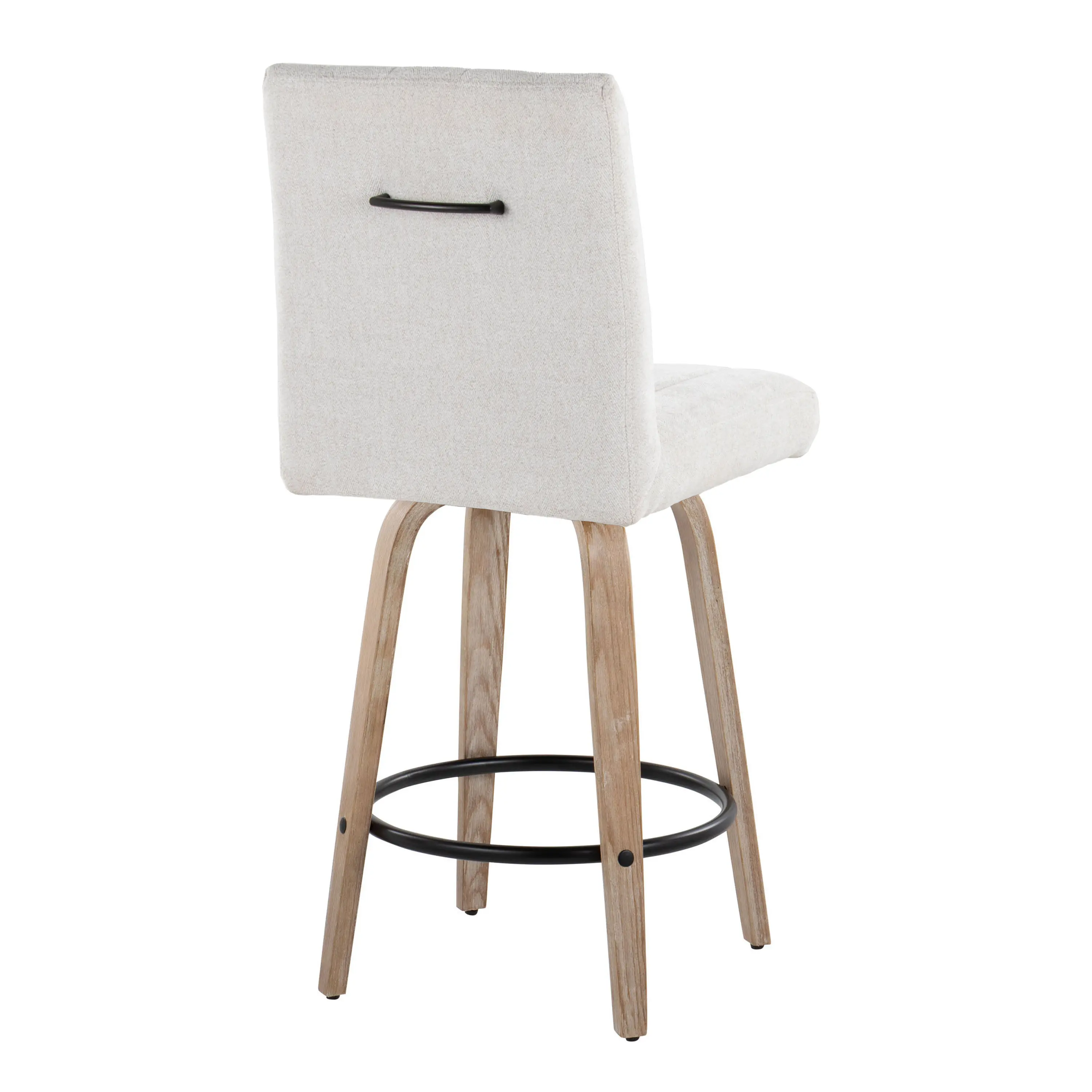 B26-HANKFB-GRTZQ2 WWLGY2 Hank 26  Light Gray and Whitewashed Swivel Counter Stools - Set of 2-6