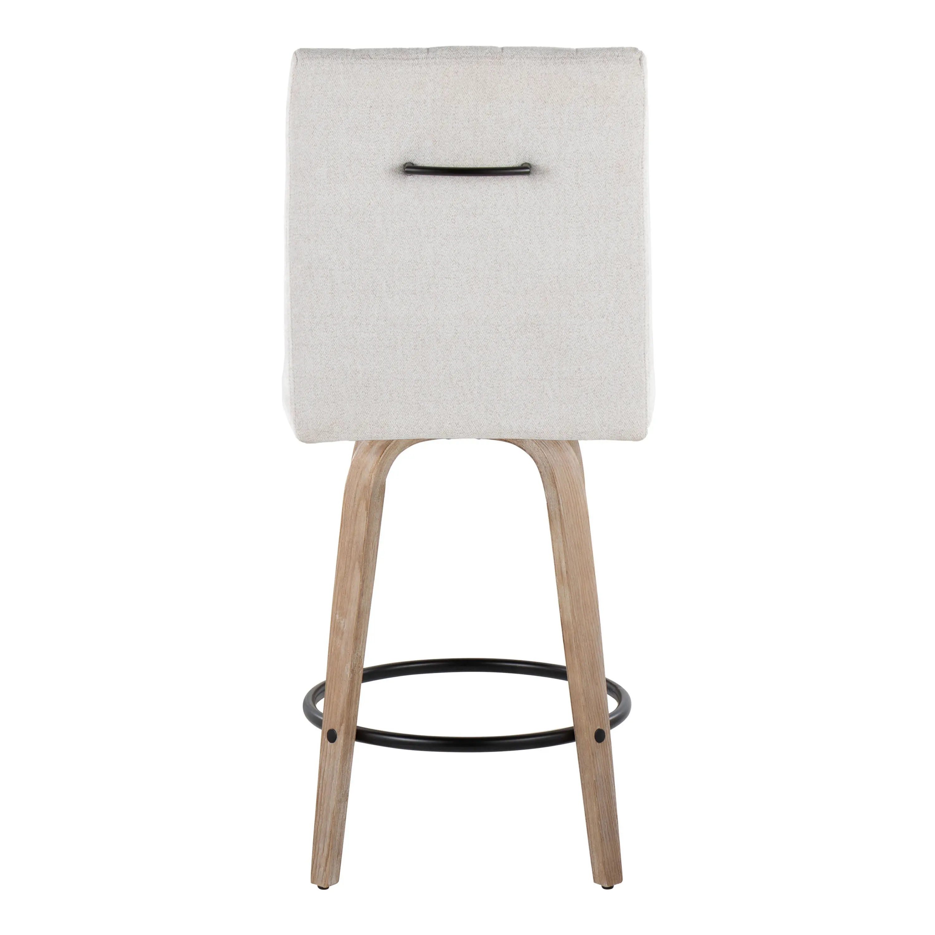 B26-HANKFB-GRTZQ2 WWLGY2 Hank 26  Light Gray and Whitewashed Swivel Counter Stools - Set of 2-7