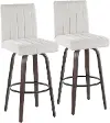 B30-HANKFB-GRTZQ2 BNLGY2 Hank 30  Light Gray and Walnut Swivel Barstools - Set of 2