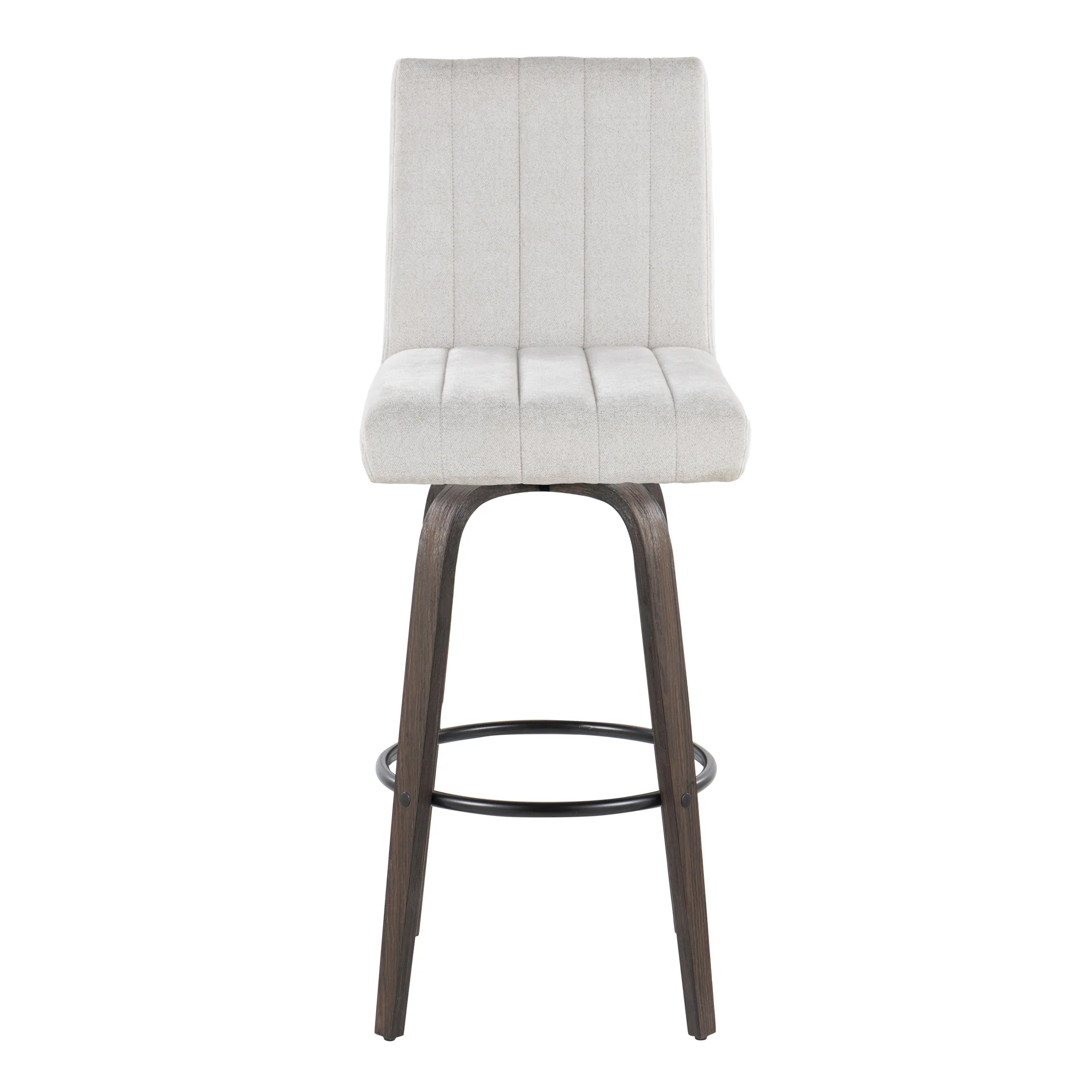 B30-HANKFB-GRTZQ2 BNLGY2 Hank 30  Light Gray and Walnut Swivel Barstools - Set of 2-3