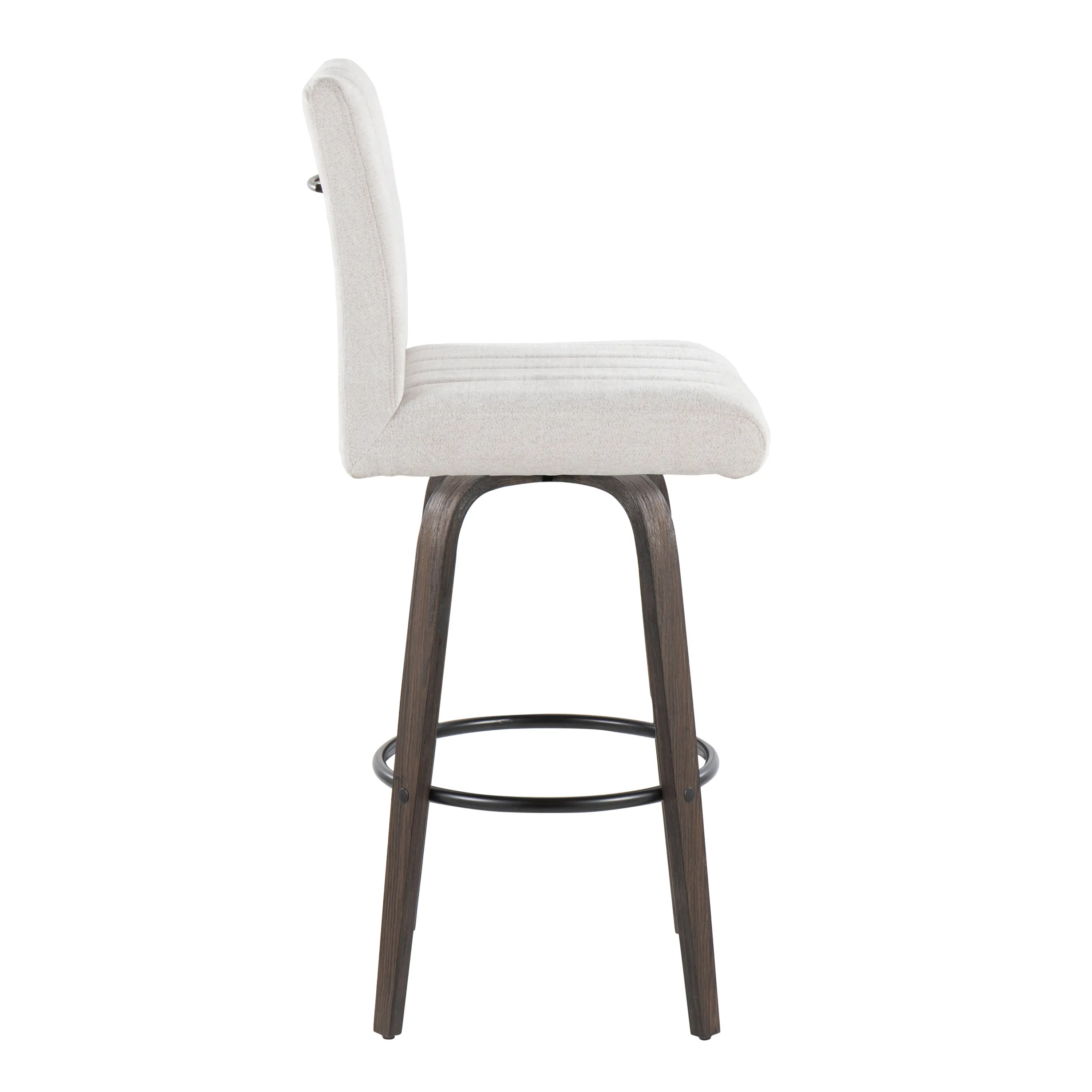 B30-HANKFB-GRTZQ2 BNLGY2 Hank 30  Light Gray and Walnut Swivel Barstools - Set of 2-5
