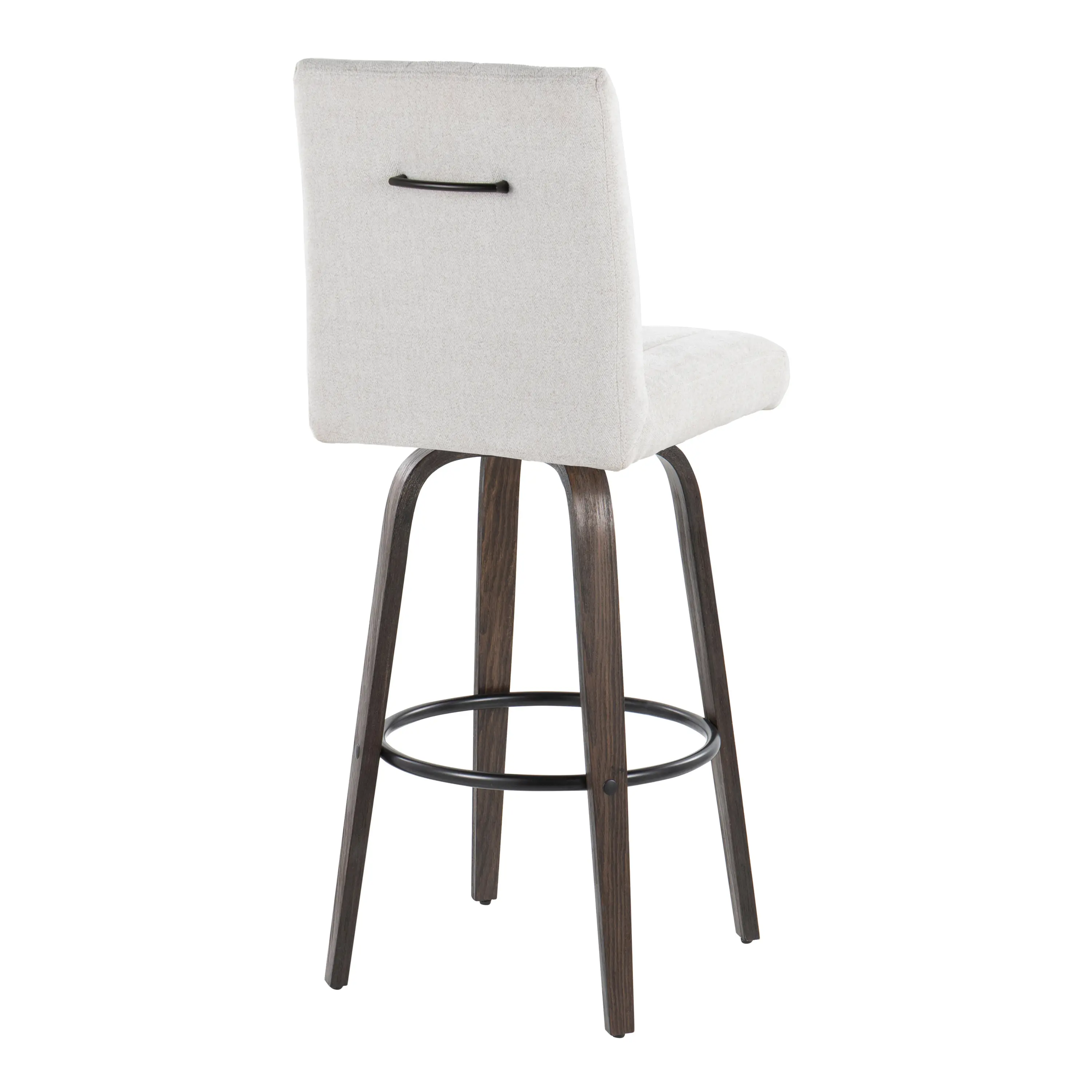 B30-HANKFB-GRTZQ2 BNLGY2 Hank 30  Light Gray and Walnut Swivel Barstools - Set of 2-6