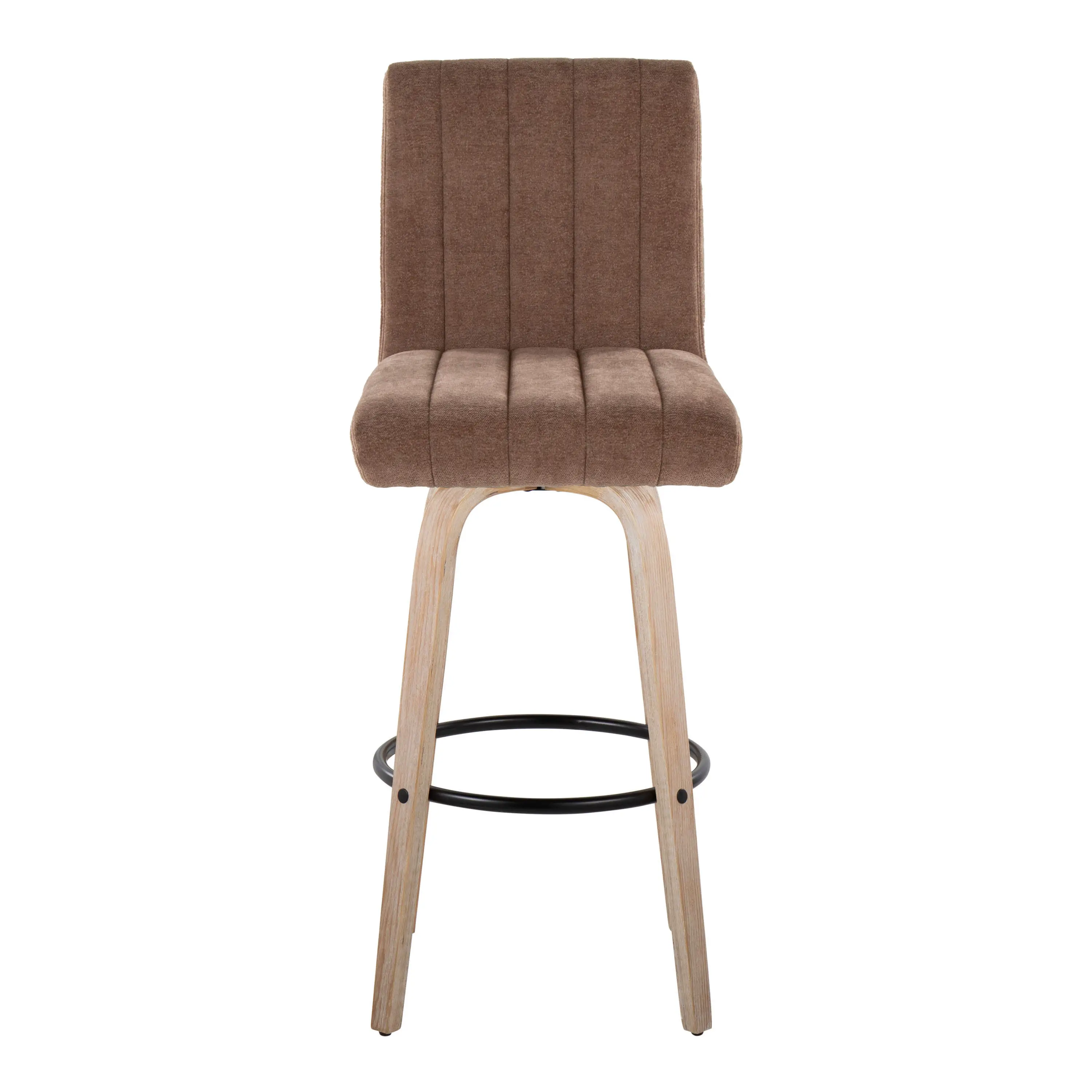 B30-HANKFB-GRTZQ2 WWBN2 Hank 30  Brown and Whitewashed Swivel Barstools - Set of 2-3