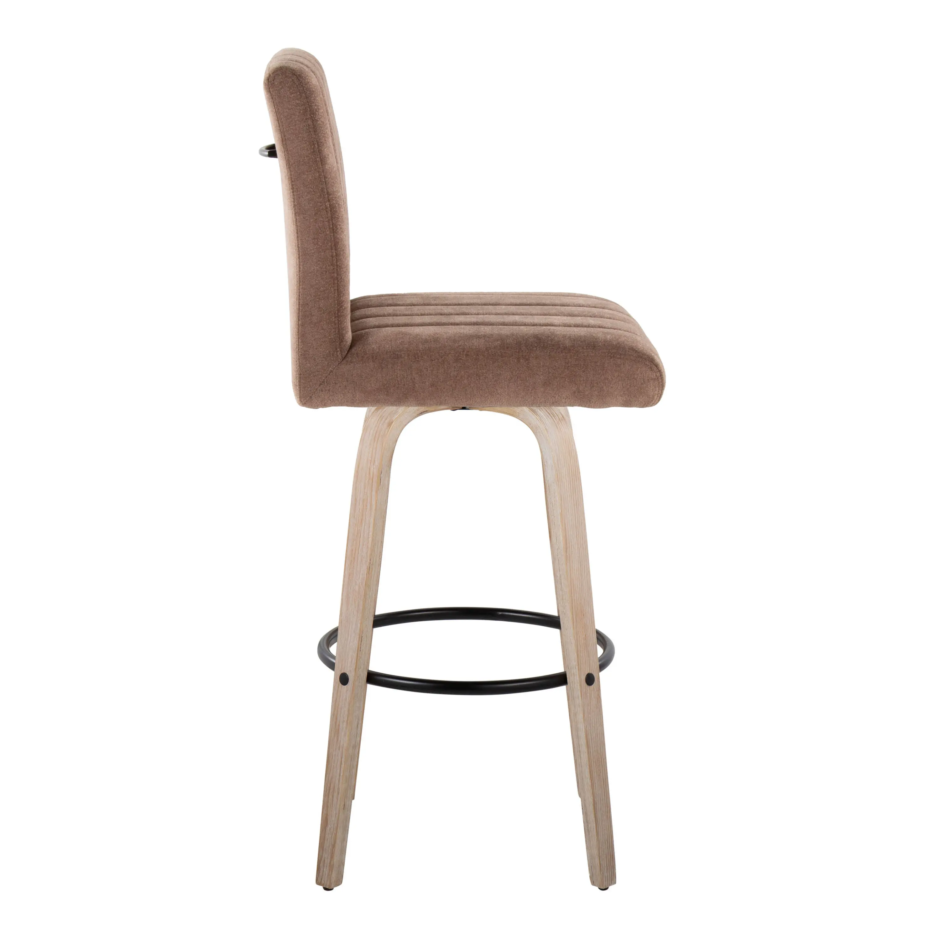 B30-HANKFB-GRTZQ2 WWBN2 Hank 30  Brown and Whitewashed Swivel Barstools - Set of 2-5