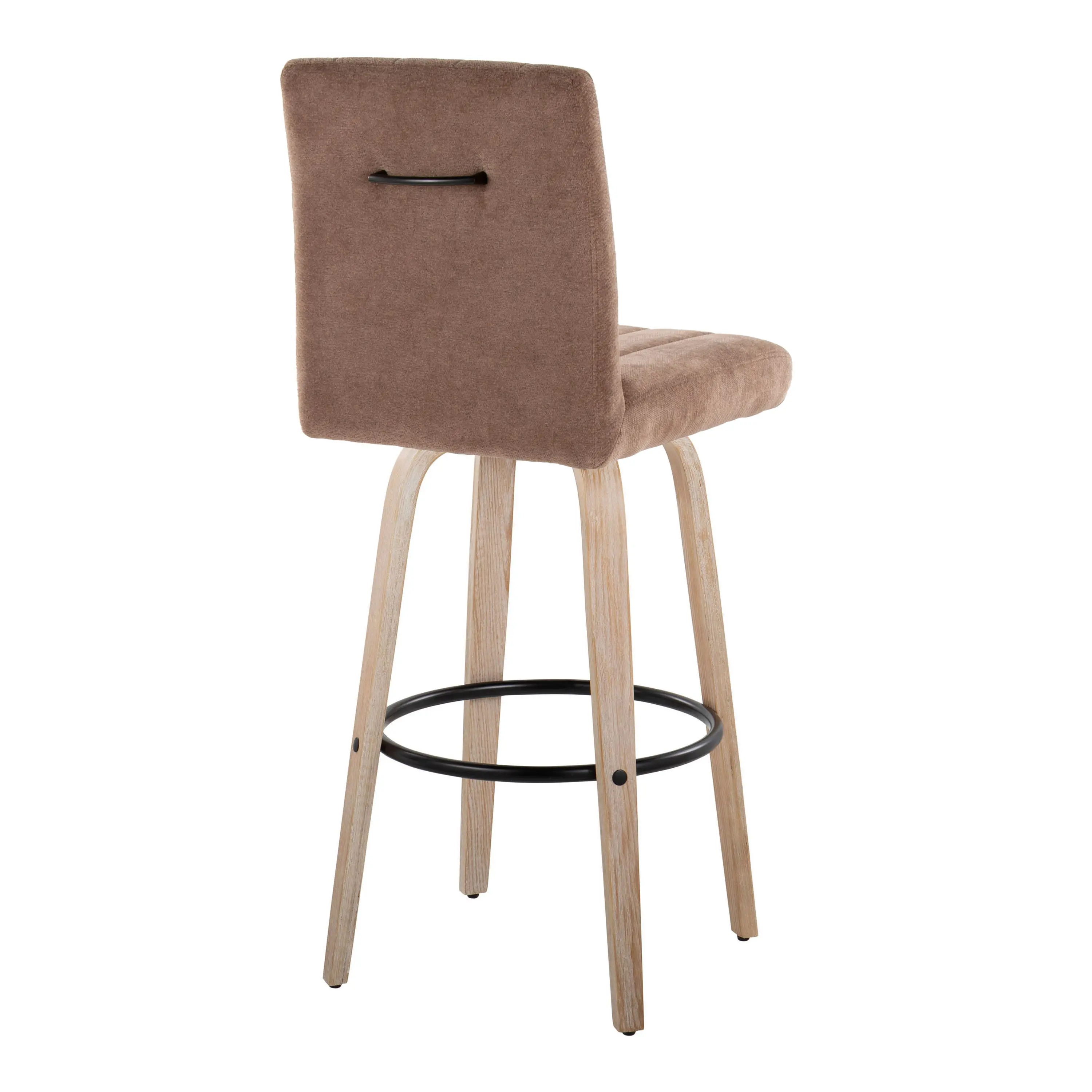 B30-HANKFB-GRTZQ2 WWBN2 Hank 30  Brown and Whitewashed Swivel Barstools - Set of 2-6