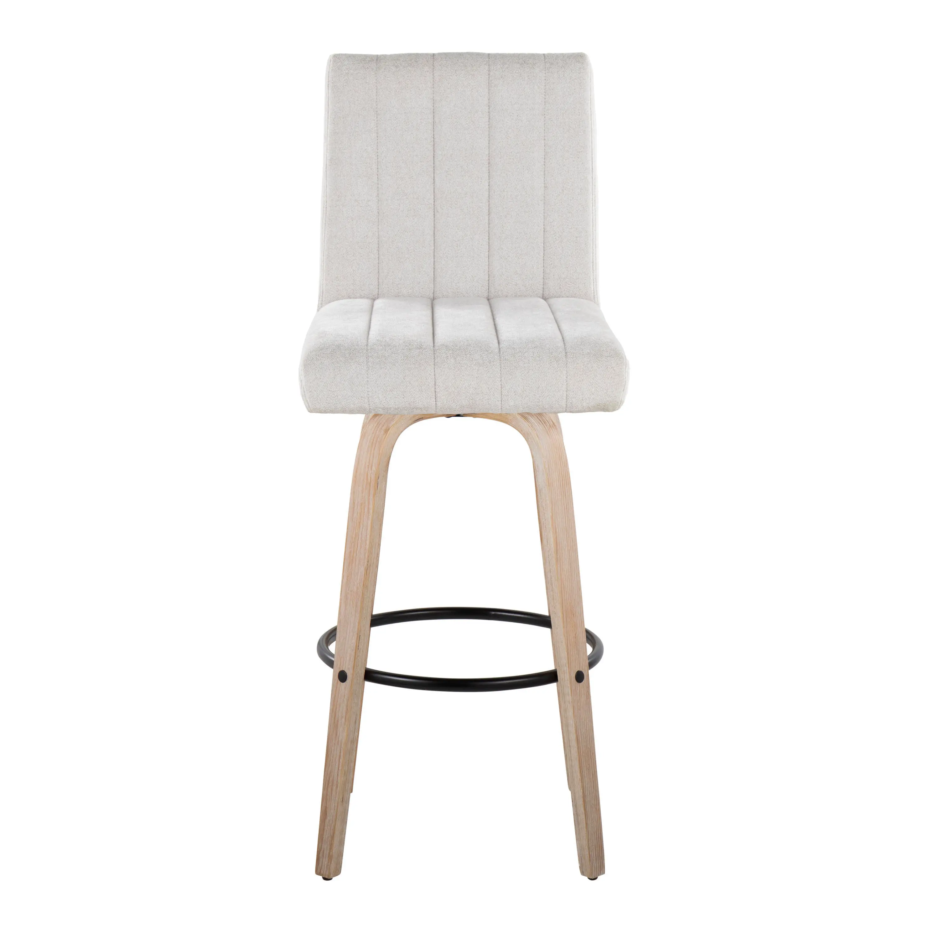 B30-HANKFB-GRTZQ2 WWLGY2 Hank 30  Light Gray and Whitewashed Swivel Barstools - Set of 2-3