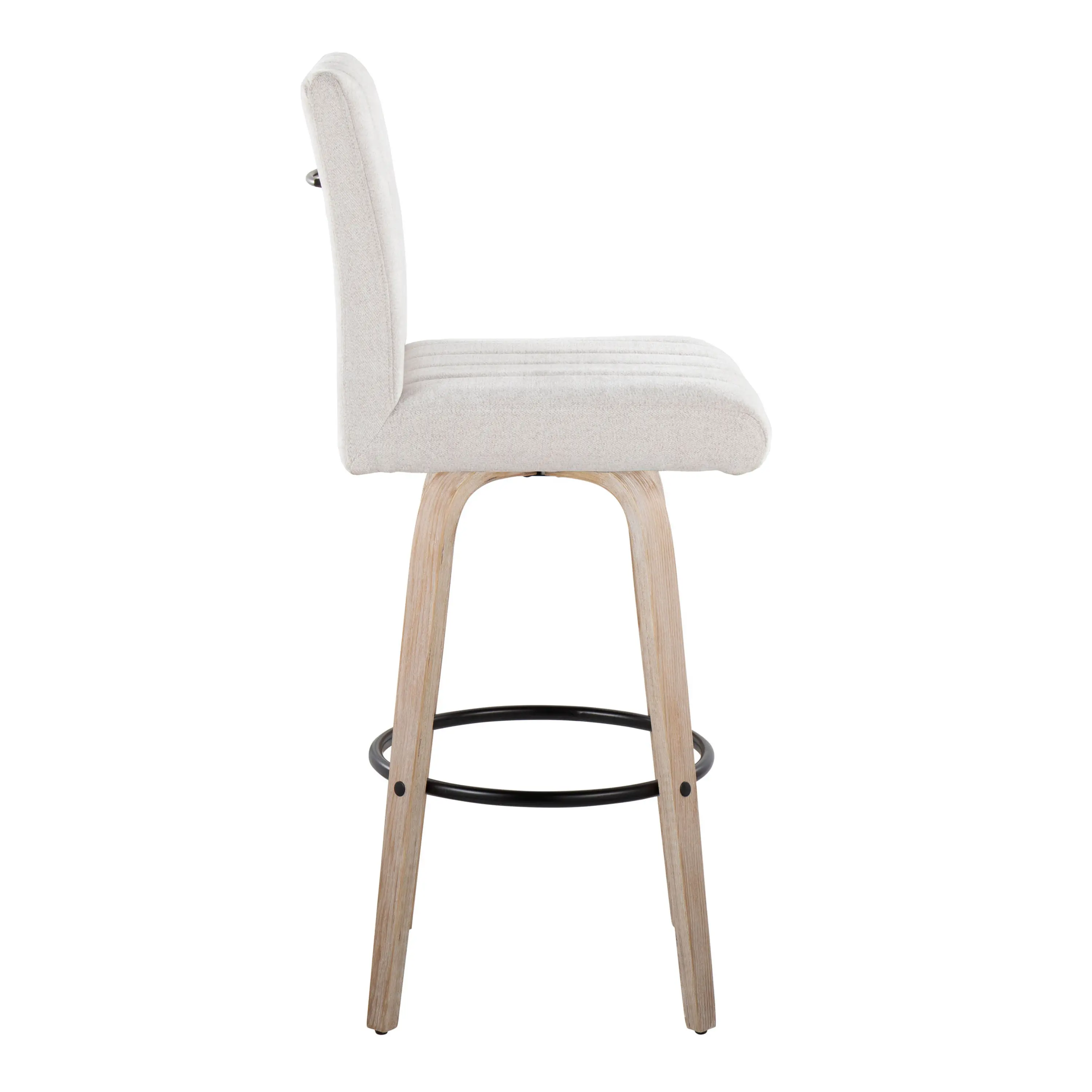 B30-HANKFB-GRTZQ2 WWLGY2 Hank 30  Light Gray and Whitewashed Swivel Barstools - Set of 2-5