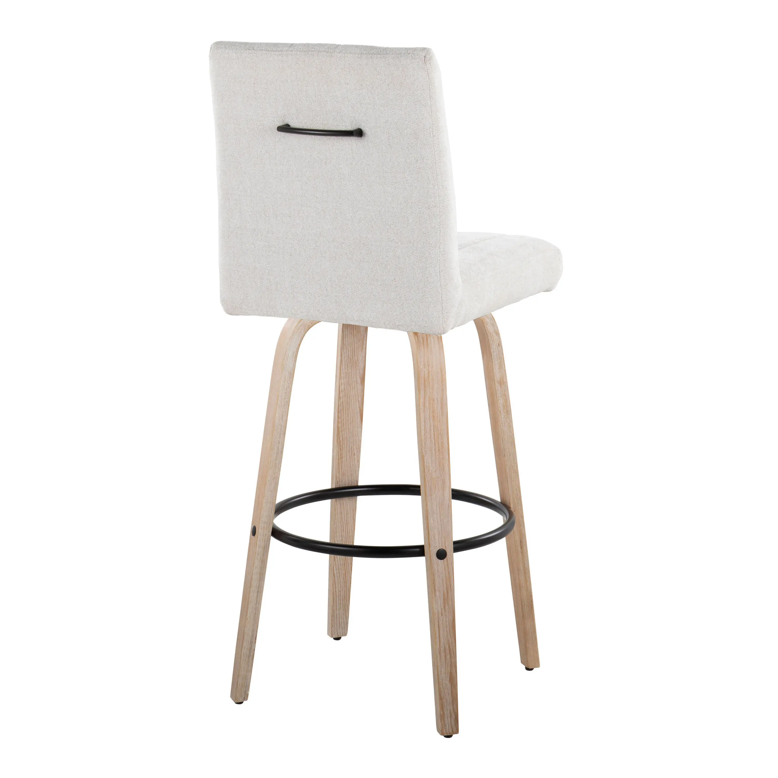 B30-HANKFB-GRTZQ2 WWLGY2 Hank 30  Light Gray and Whitewashed Swivel Barstools - Set of 2-6