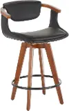 B26-ORACLE WLBK Oracle Black and Brown Counter Height Stool