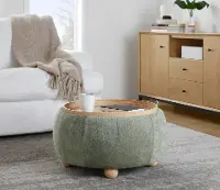 OT-TRAYPOUF NAGN Tray Green Pouf Storage Ottoman