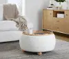 OT-TRAYPOUF NAW Tray White Pouf Storage Ottoman