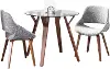 DS3-FOLIARNDWLCL+2FBCOWLGY Folia Round Fabrico Walnut and Gray 3 Piece Dining Set