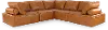 Monarch Saddle Tan 5-Piece Leather Sectional