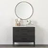 Divina Black and Marble Accent Table with Storage