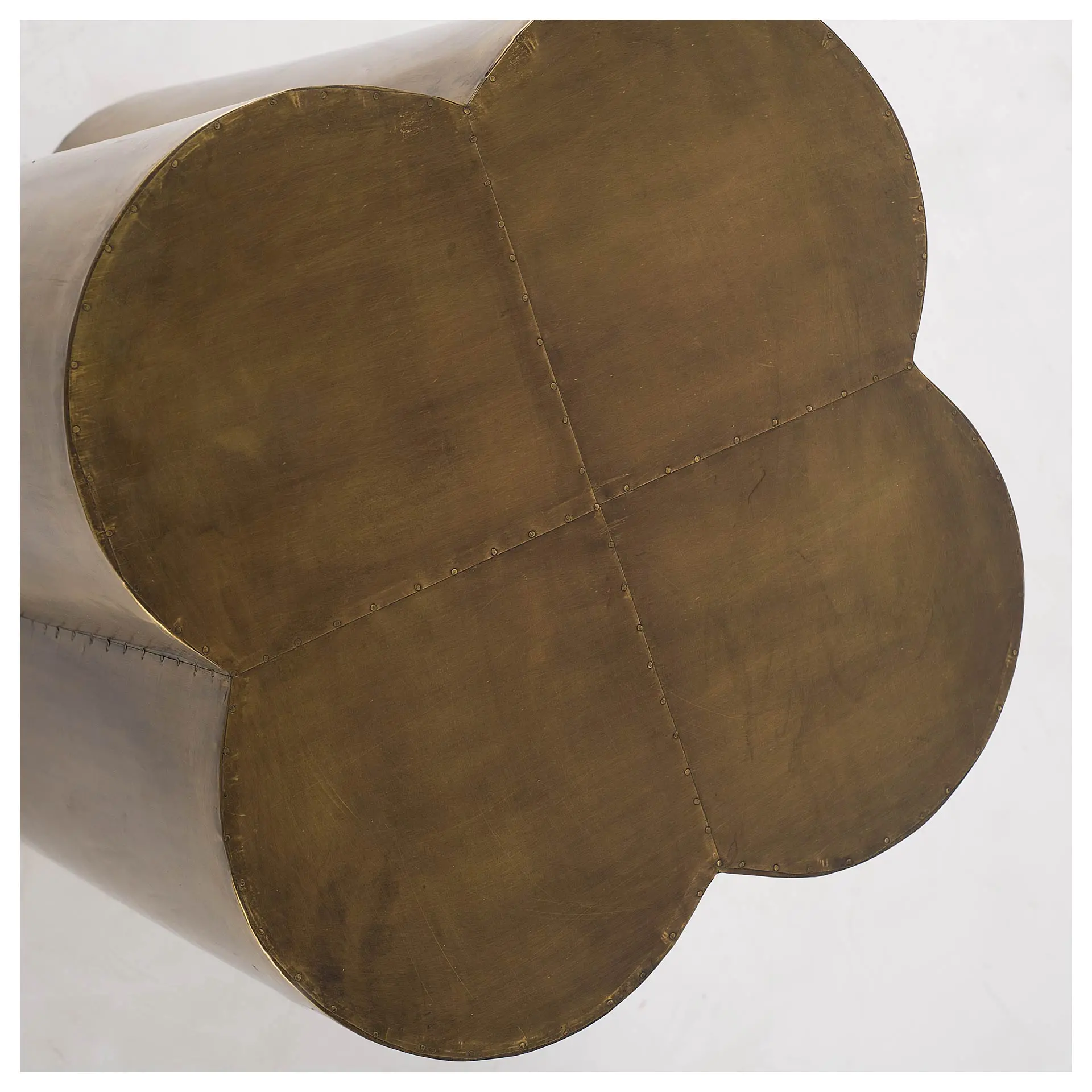 Quatrefoil 18  Gold Flower Accent Table-5