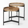 Marquisa Light Brown Wood Nesting Side Tables