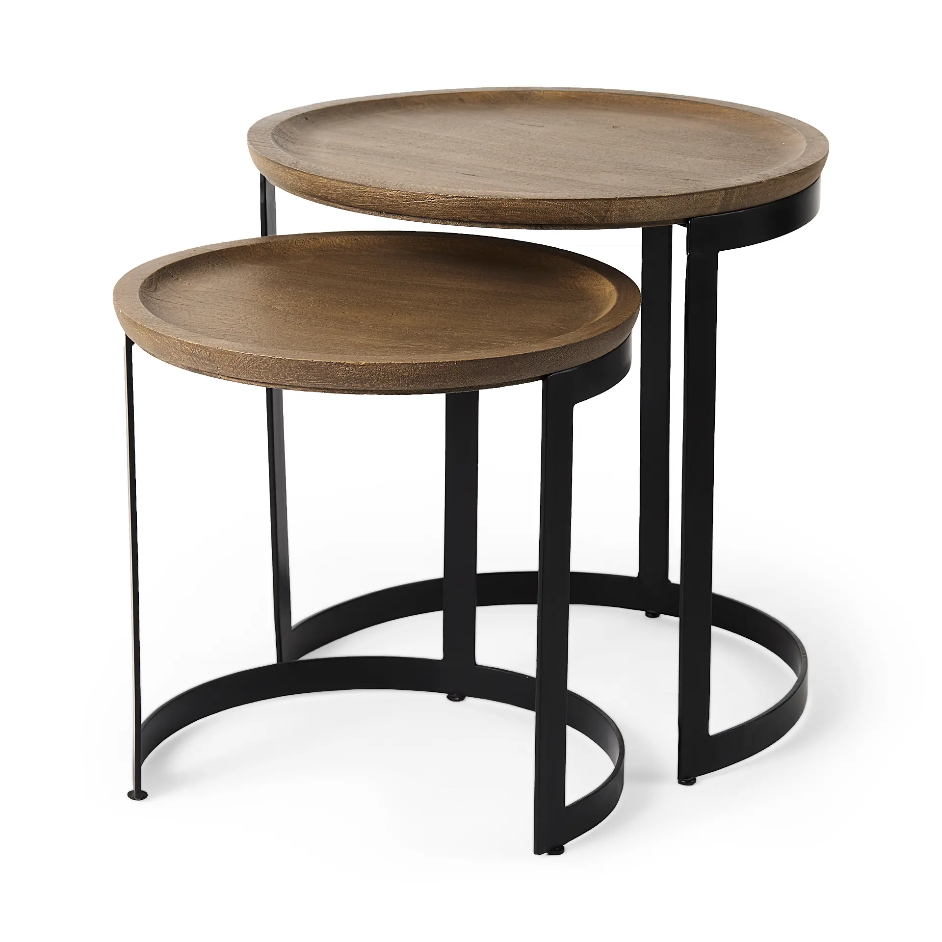 Aisley Light Brown Wood Nesting Side Tables-1