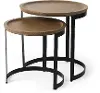 Aisley Light Brown Wood Nesting Side Tables