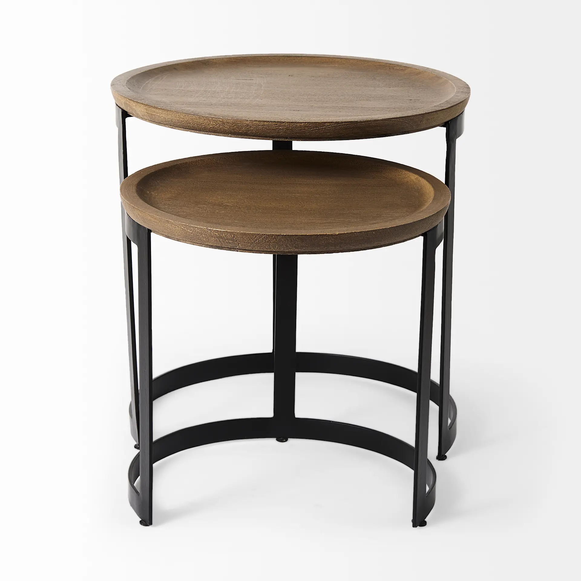Aisley Light Brown Wood Nesting Side Tables-2