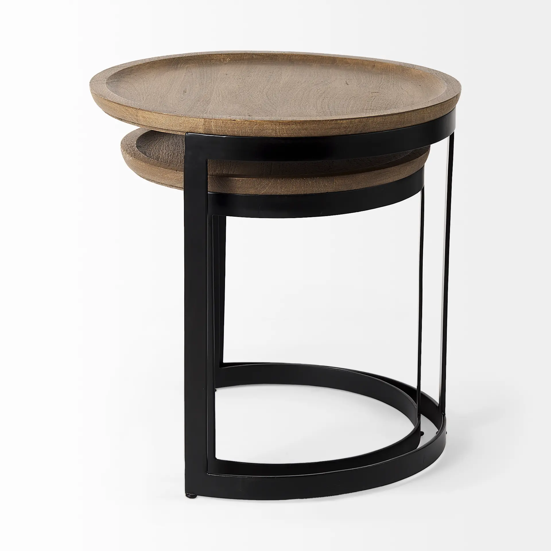 Aisley Light Brown Wood Nesting Side Tables-4
