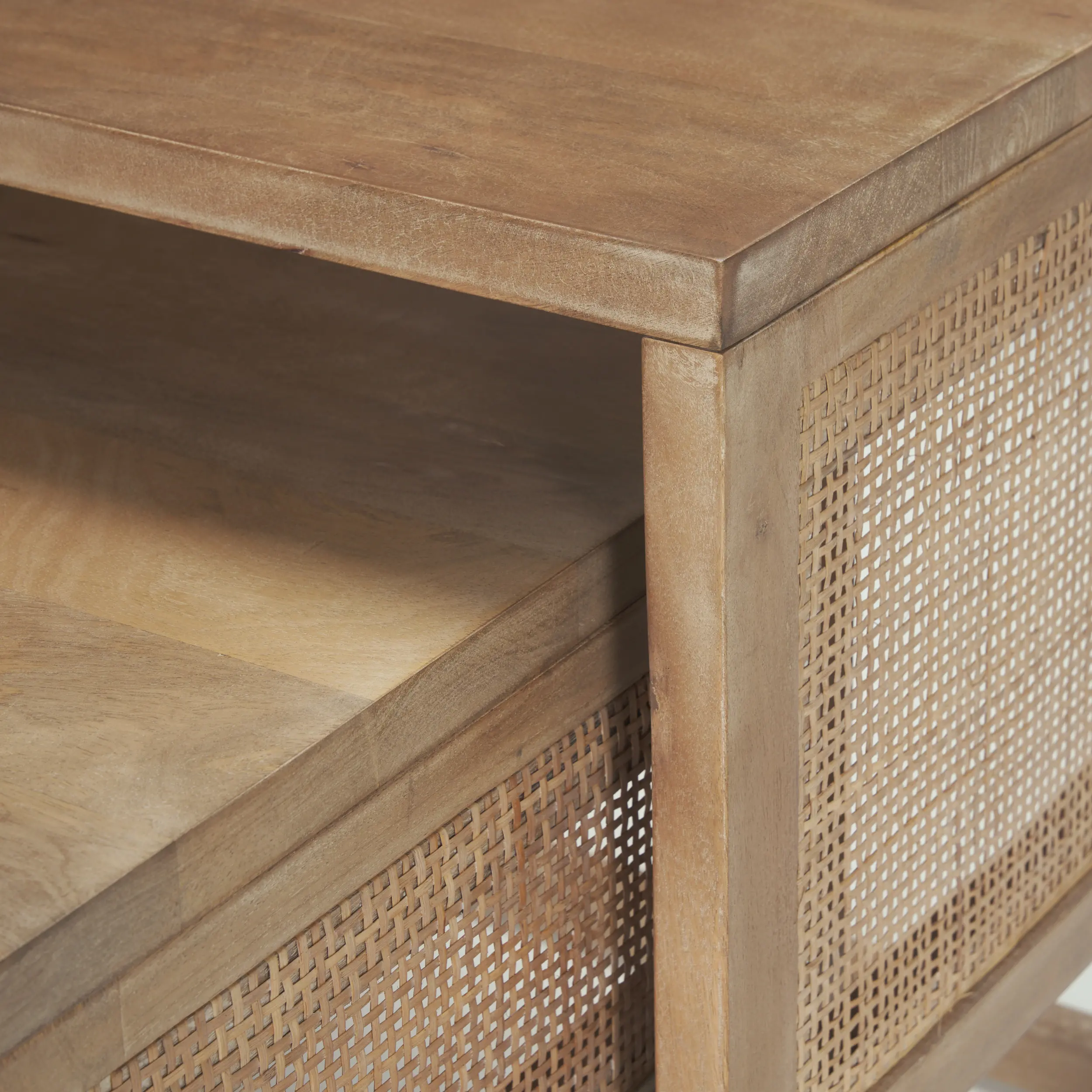 Grier Light Brown Cane Nesting Accent Tables-11