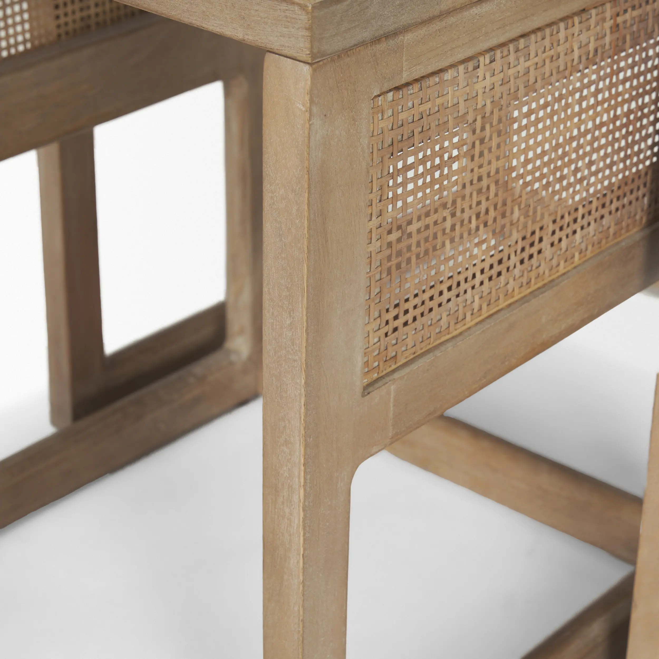 Grier Light Brown Cane Nesting Accent Tables-12