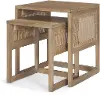 Grier Light Brown Cane Nesting Accent Tables