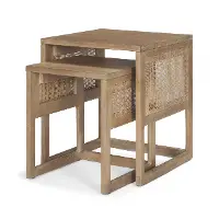Grier Light Brown Cane Nesting Accent Tables
