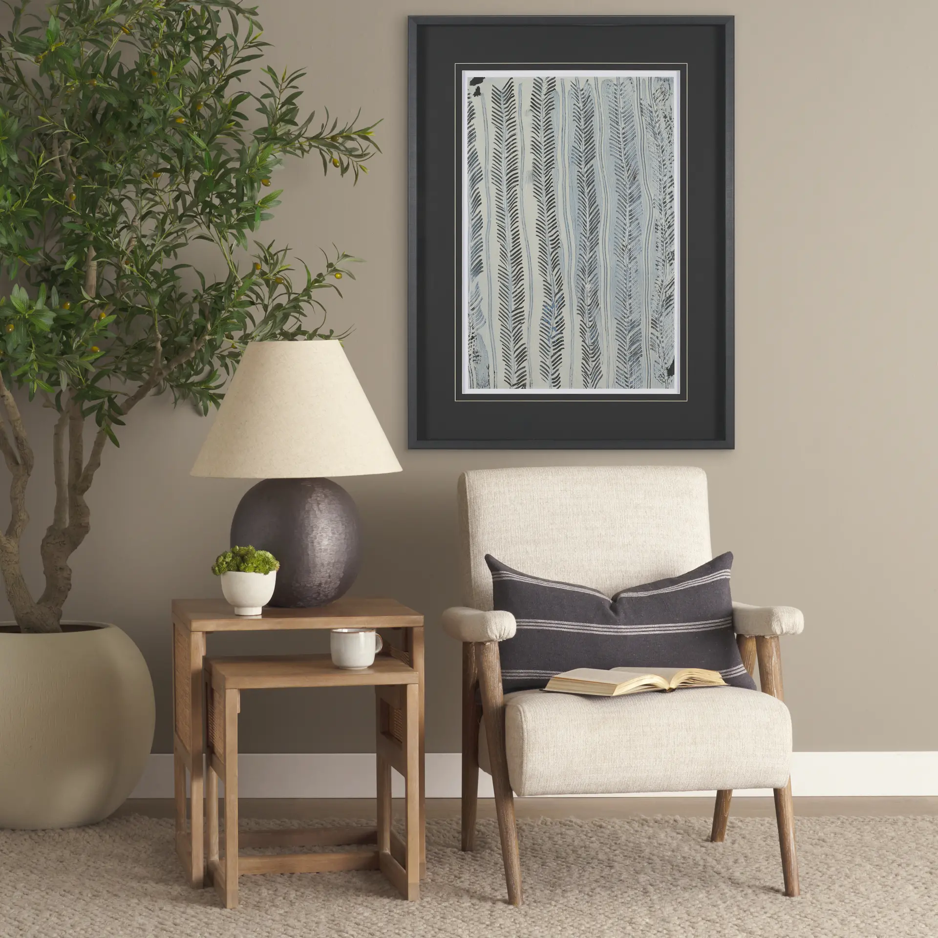 Grier Light Brown Cane Nesting Accent Tables-3