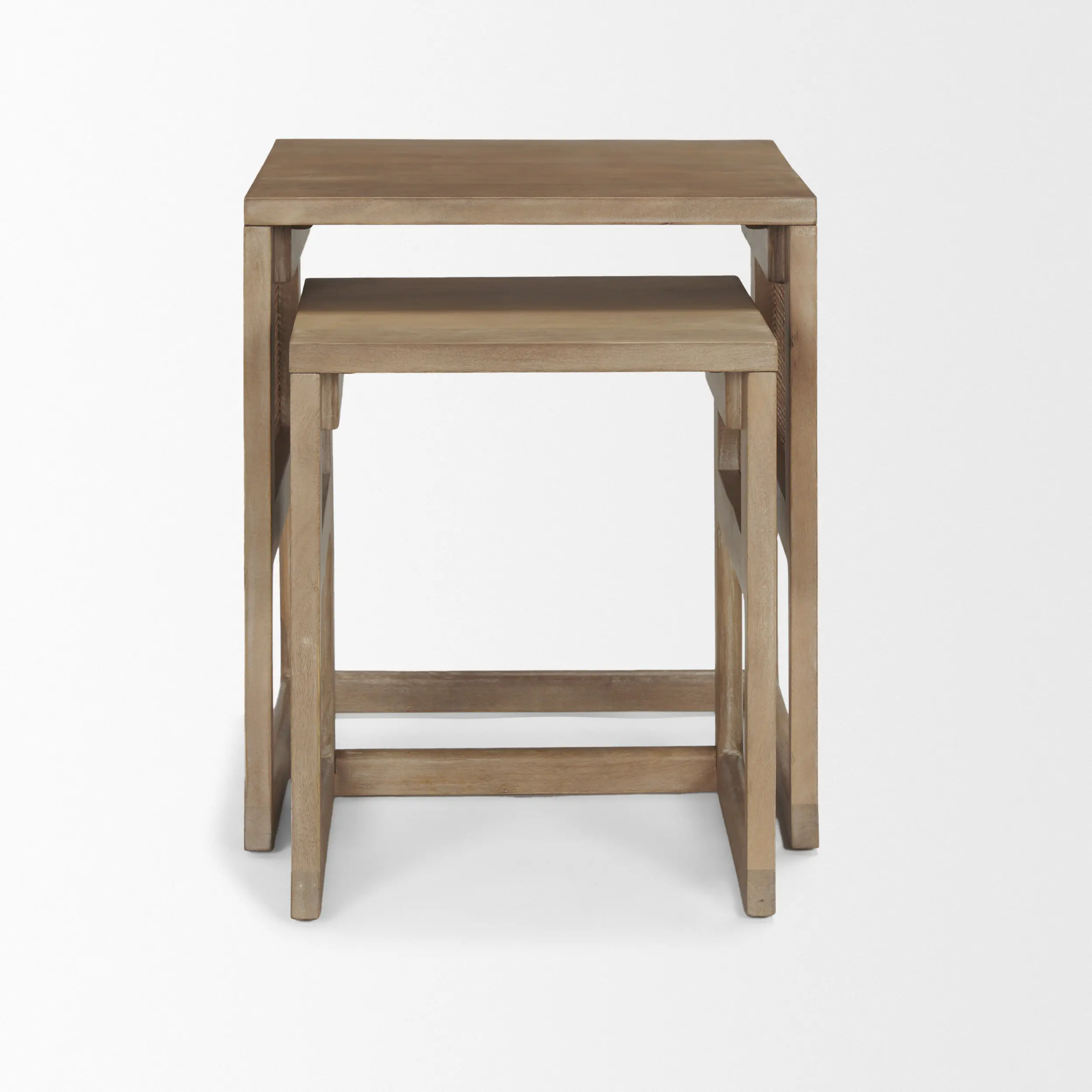 Grier Light Brown Cane Nesting Accent Tables-4