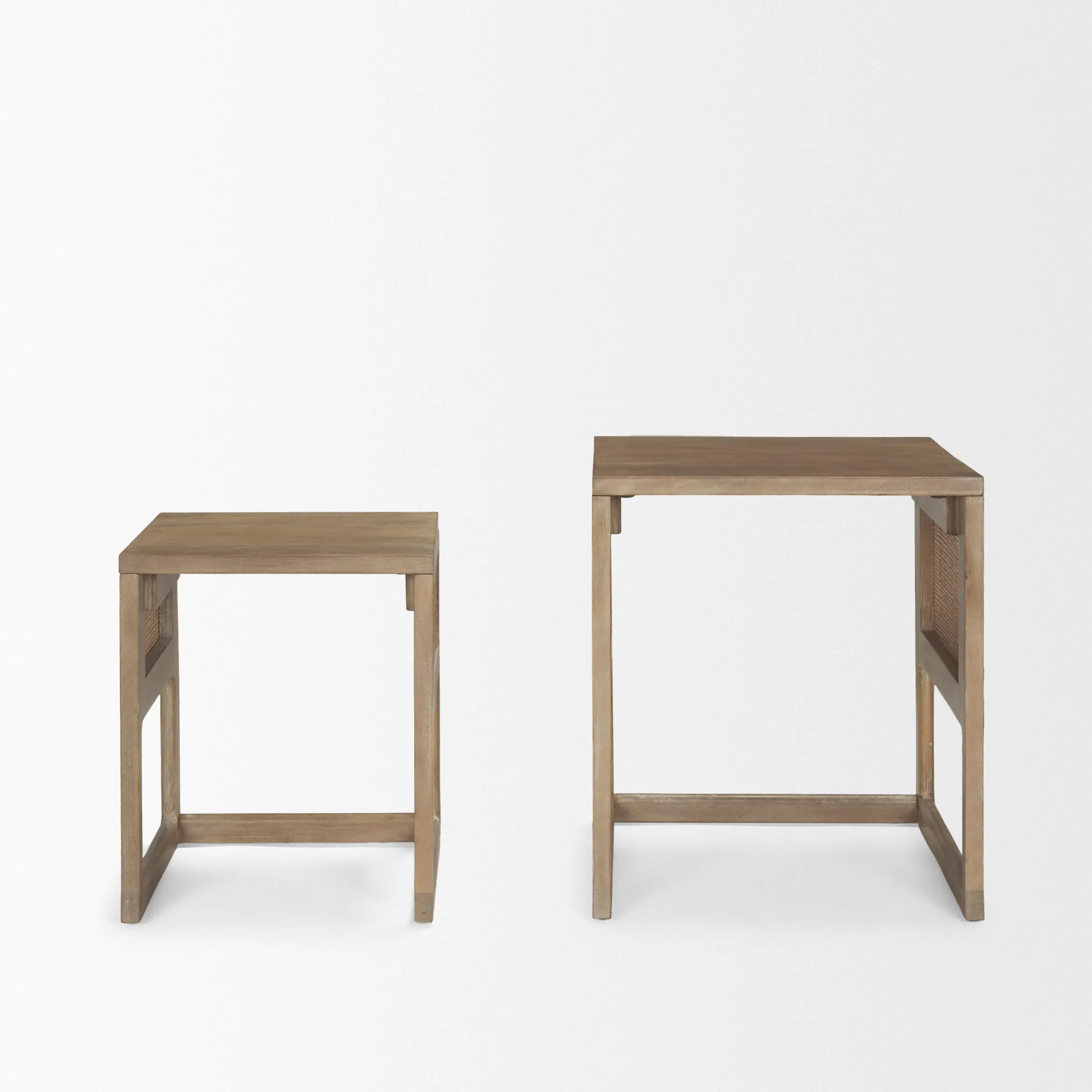 Grier Light Brown Cane Nesting Accent Tables-9