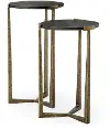 Atticus Black Wood and Antiqued Gold Nesting Tables